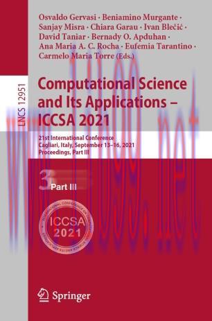Computational Science and Its Applications – ICCSA 2021