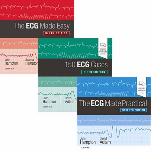 Hampton 150 ECG Cases 5th Edition, The ECG Made Easy 9th Edition, The ECG Made Practice 7th Edi...