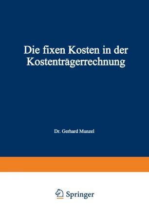 Die fixen Kosten in der Kostenträgerrechnung