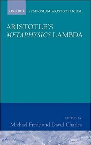 (PDF)Aristotle’s Metaphysics Book Lambda Symposium Aristotelicum (Symposia Aristotelica)