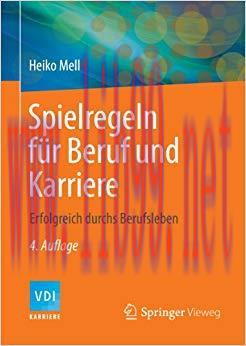 (PDF)Spielregeln für Beruf und Karriere: Erfolgreich durchs Berufsleben (VDI-Buch) (German Edit...