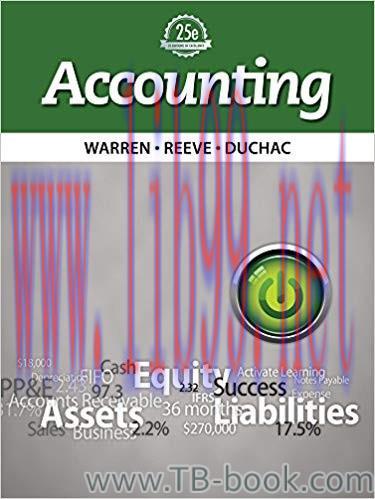 Accounting 25th Edition by Carl Warren 题库