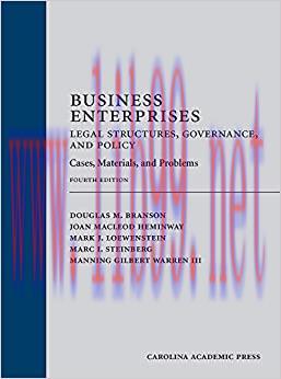 (PDF)Business Enterprises—Legal Structures, Governance, and Policy: Cases, Materials, and Probl...