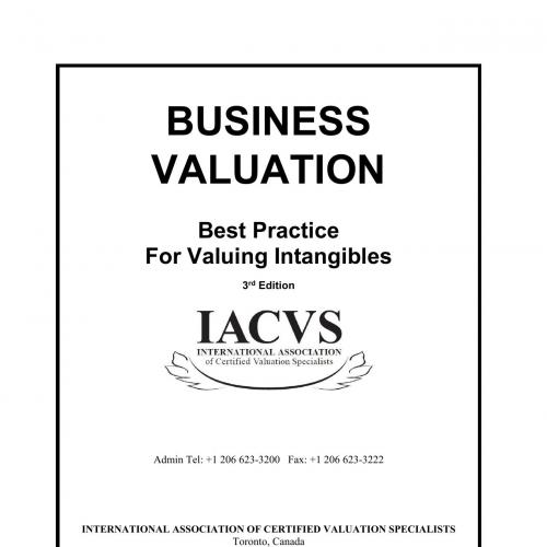 Best Practice For Valuing Intangibles ICVS Certification Series III Edition 3 - by IACVS Course...