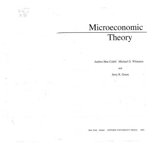 Microeconomic theory 1th