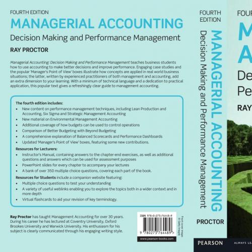 Managerial Accounting Decision Makling and Performance Management