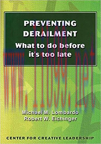 (PDF)Preventing Derailment: What To Do Before It’s Too Late (Technical Report Series ; No. 138G...