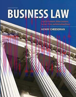 Solution Manual for Business Law 8th Edition by Henry R. Cheeseman