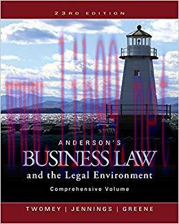 (PDF)Anderson’s Business Law and the Legal Environment, Comprehensive Volume 23rd Edition