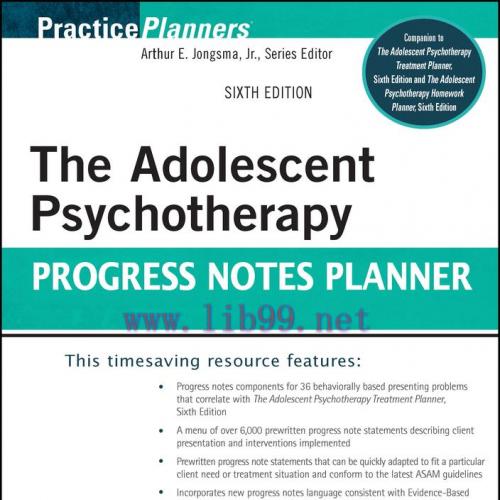 [AME]The Adolescent Psychotherapy Progress Notes Planner, 6th edition (Original PDF)