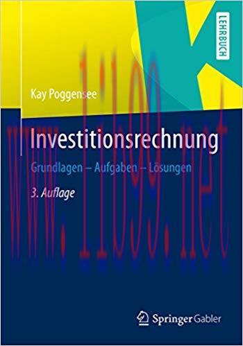 (PDF)Investitionsrechnung: Grundlagen – Aufgaben – Lösungen (German Edition) 3rd Edition