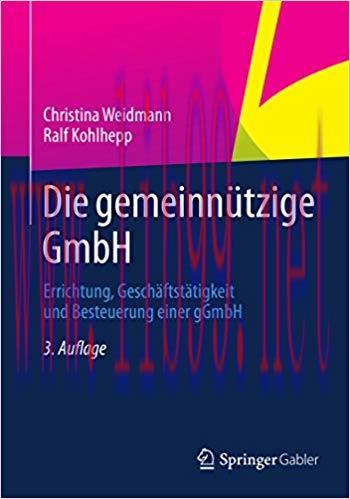 (PDF)Die gemeinnützige GmbH: Errichtung, Geschäftstätigkeit und Besteuerung einer gGmbH (German...