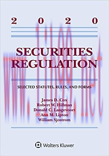 (PDF)Securities Regulation: Selected Statutes, Rules, and Forms, 2020 Edition (Supplements)