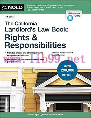 California Landlord’s Law Book, The: Rights & Responsibilities: Rights & Responsabilities (Cali...