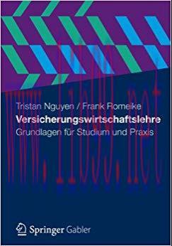 (PDF)Versicherungswirtschaftslehre: Grundlagen für Studium und Praxis (German Edition) 2013 Edi...