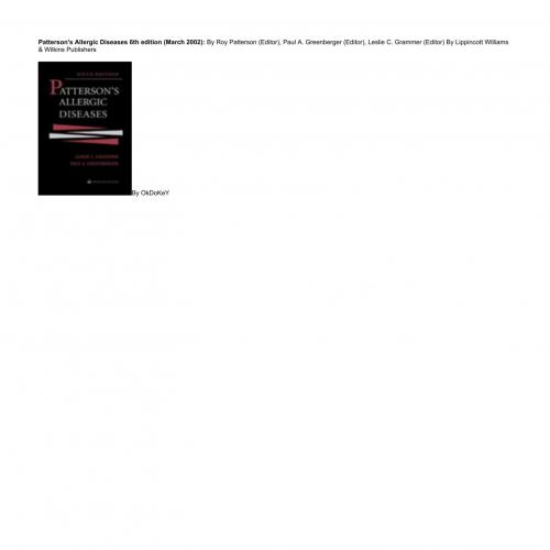 Patterson's Allergic Diseases 6