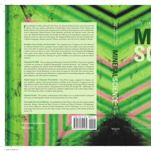 Manual of Mineral Science 23rd Edition - By Cornelis Klein 120Yuan
