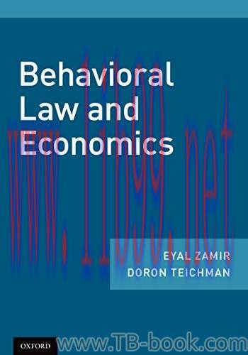 Behavioral Law and Economics by Eyal Zamir 课本