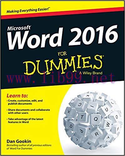 Word 2016 For Dummies 1st Edition,