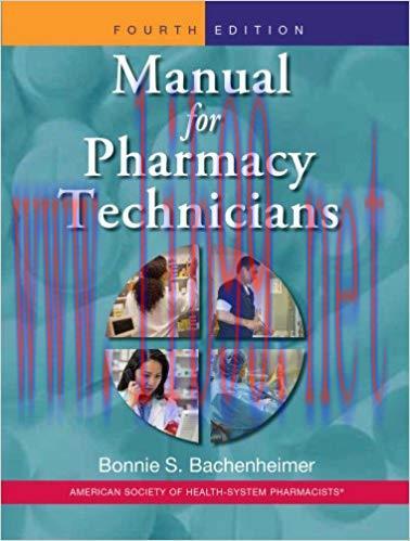 (PDF)Manual for Pharmacy Technicians 4th Edition Edition