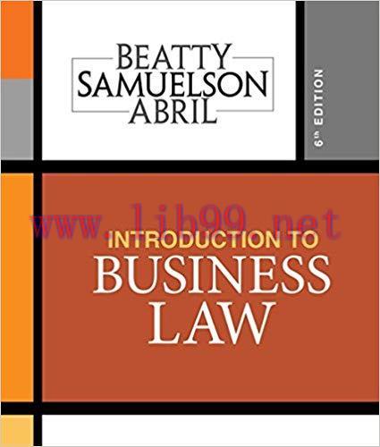 [PDF]Introduction to Business Law 6th Edition [Jeffrey F. Beatty]