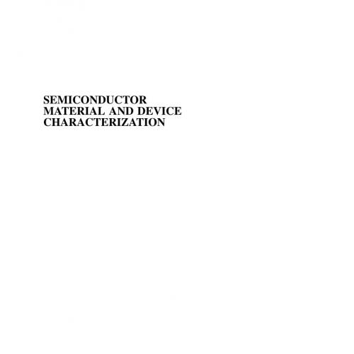 Semiconductor Material and Device Characterization 3rd Edition