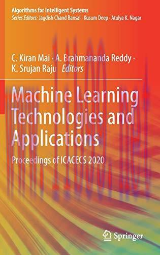 [FOX-Ebook]Machine Learning Technologies and Applications: Proceedings of ICACECS 2020