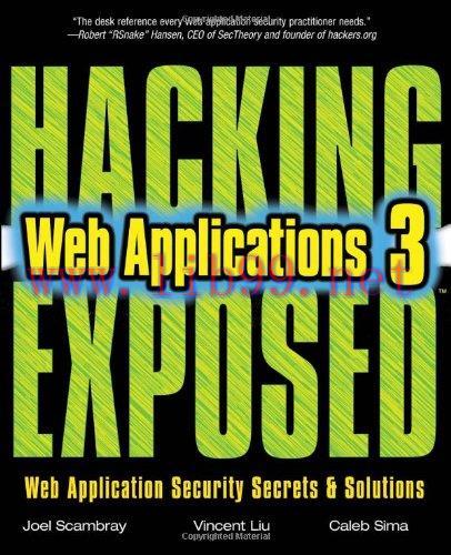 [FOX-Ebook]HACKING EXPOSED WEB APPLICATIONS, 3rd Edition