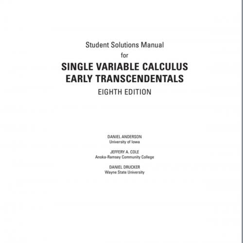 Student Solutions Manual for Single Variable Calculus Early Transcendentals