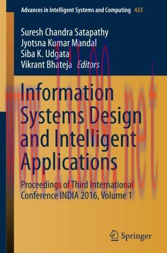 [FOX-Ebook]Information Systems Design and Intelligent Applications, Volume 1