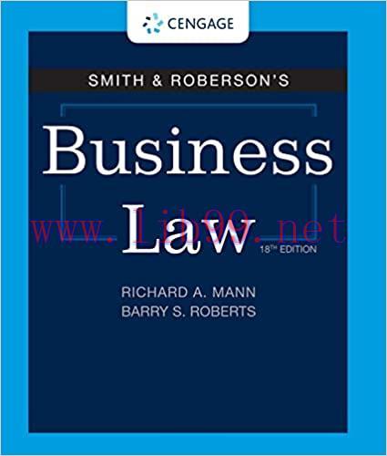 [PDF]Smith & Roberson’s Business Law 11 Edition [Richard A. Mann]