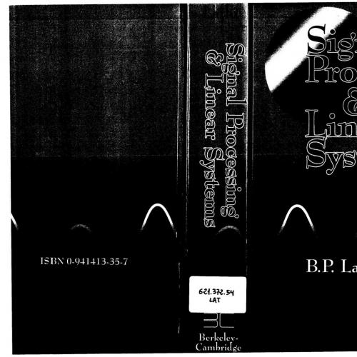 Signal Processing and Linear Systems 1st Edition B. P. Lathi