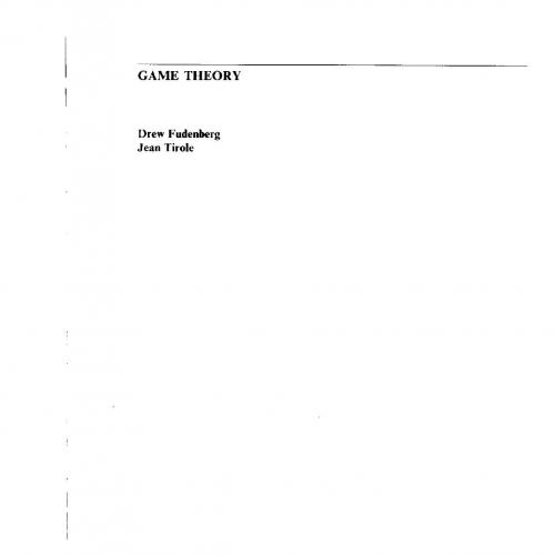 Game Theory,1991 Drew Fudenberg