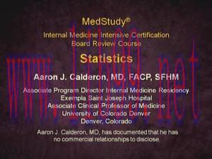 [AME]Medstudy Board Review 2014 Videos: Statistics