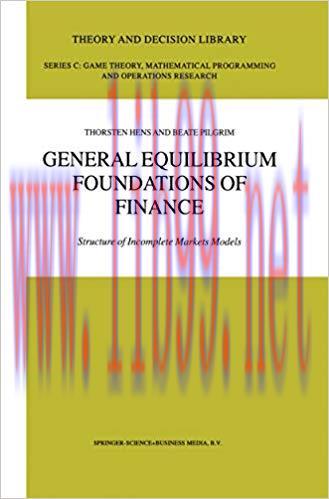 (PDF)General Equilibrium Foundations of Finance: Structure of Incomplete Markets Models (Theory...