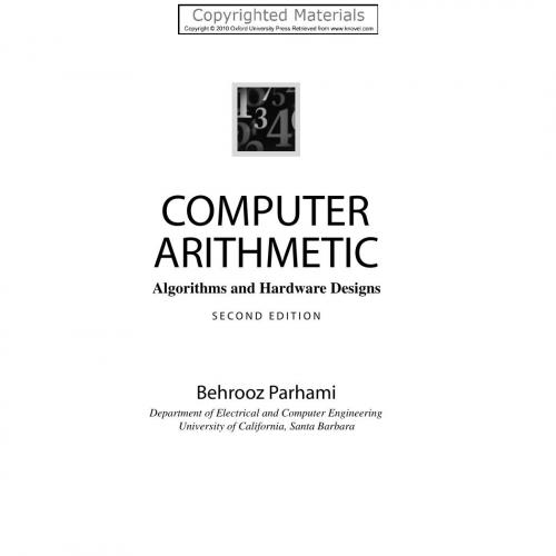 Computer Arithmetic Algorithms and Hardware Designs 2nd Edition 0195328485