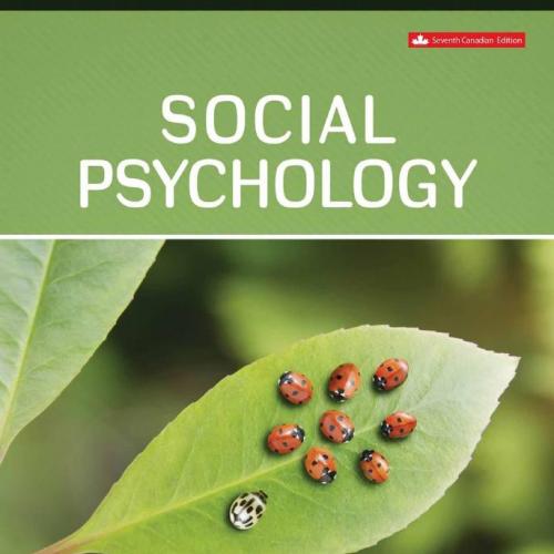 Social Psychology 7th Canadian Edition Myers