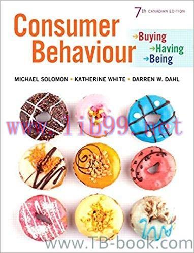 Test Bank for Consumer Behaviour: Buying, Having, and Being, 7th Canadian Edition by Michael So...