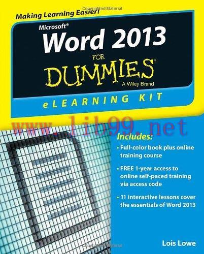 [FOX-Ebook]Word 2013 eLearning Kit For Dummies