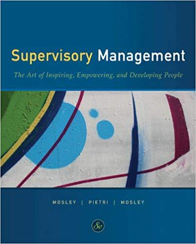 (PDF)Supervisory Management (Available Titles CourseMate) 8th Edition