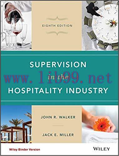 [PDF]Supervision in the Hospitality 8th Edition [John R. Walker]