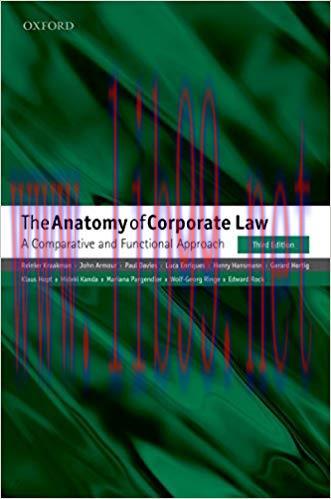 The Anatomy of Corporate Law: A Comparative and Functional Approach 3rd Edition,