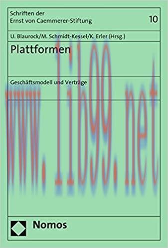 (PDF)Plattformen: Geschäftsmodell und Verträge (Schriften der Ernst von Caemmerer Stiftung 10) ...
