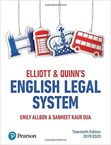 Elliott and Quinn’s English Legal System 20th Edition