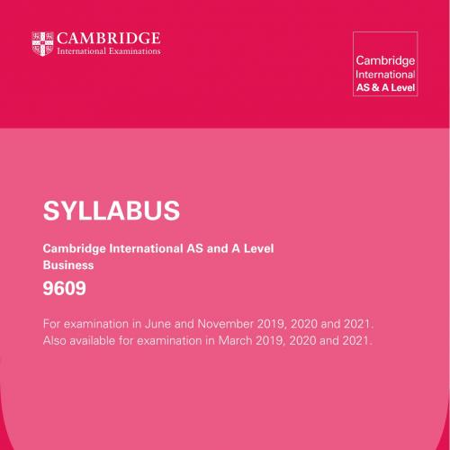 Cambridge International AS & A level business 9609 syllabus - Wei Zhi