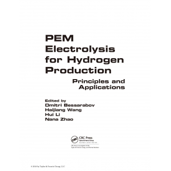 PEM electrolysis for hydrogen production principles and applications