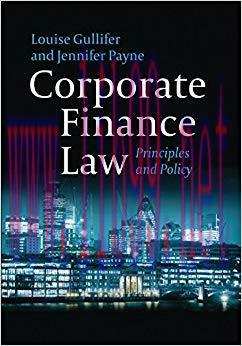 (PDF)Corporate Finance Law: Principles and Policy 1st Edition