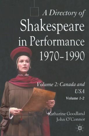 A Directory of Shakespeare in Performance, 1970–1990