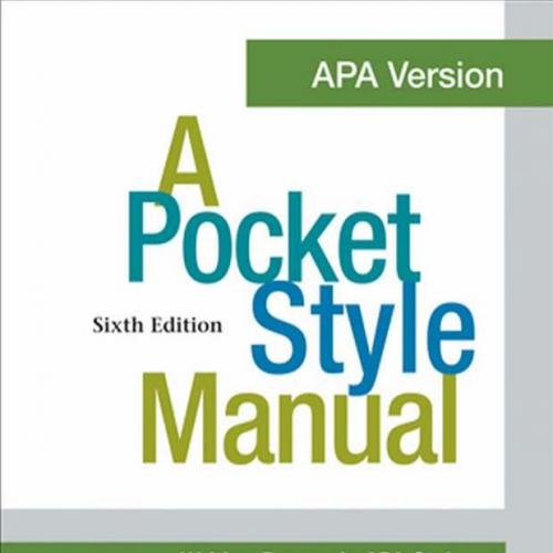 Pocket Style Manual APA Version 6th Edition, A
