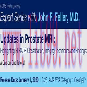 [AME]2020 Expert Series with John F. Feller, M.D. Updates in Prostate MRI Highlighting PI-RADS ...